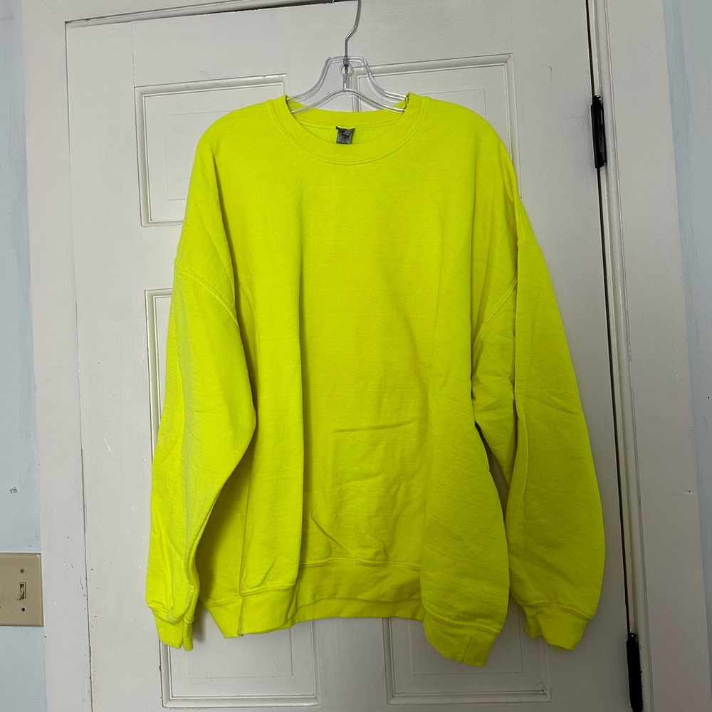 Neon Yellow Gildan Sweatshirt Size 3XL
